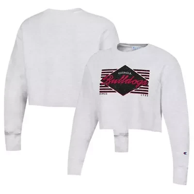 NCAA Georgia Bulldogs Reverse Weave Cropped Pullover Sweatshirt