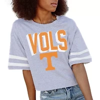 NCAA Tennessee Volunteers No Shortcuts Drop Shoulder Sleeve Stripe Cropped T-Shirt