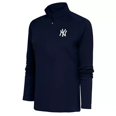 MLB New York Yankees Brushed Metallic Tribute Half-Zip Pullover Top