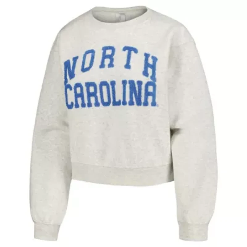 NCAA North Carolina Tar Heels Core Chenille Cropped Pullover Sweatshirt