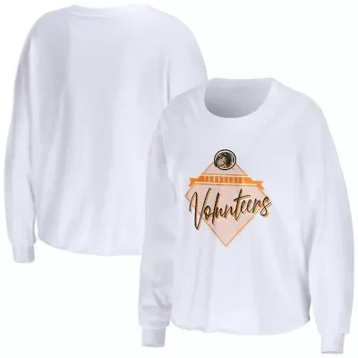 NCAA Tennessee Volunteers Diamond Long Sleeve Cropped T-Shirt
