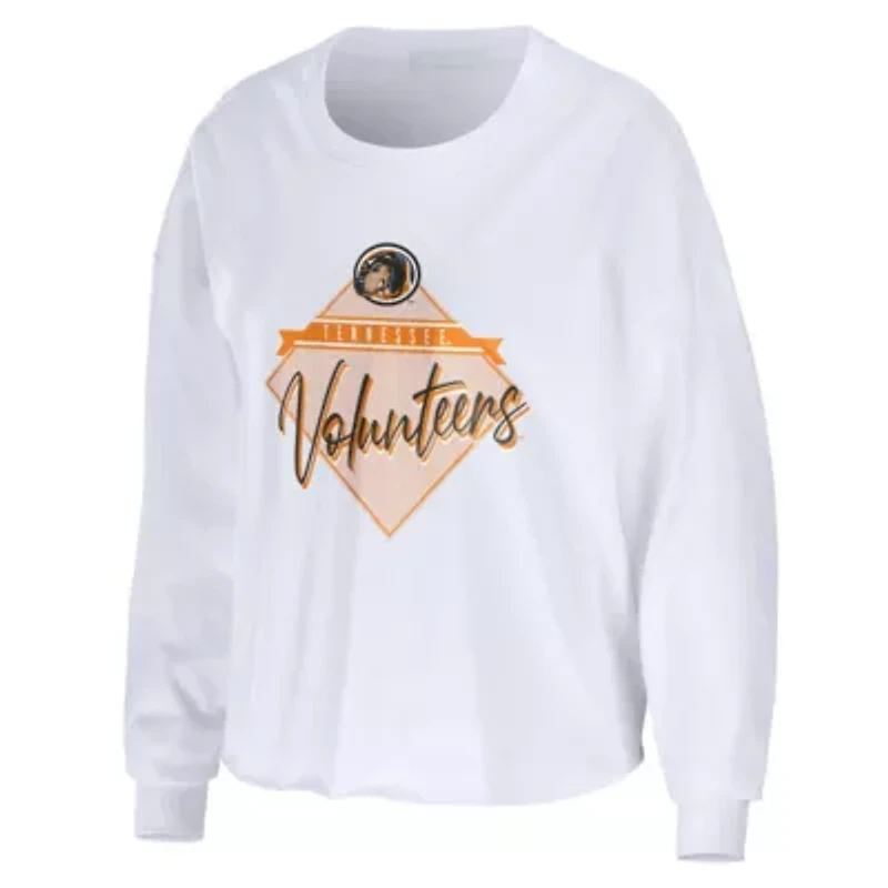 NCAA Tennessee Volunteers Diamond Long Sleeve Cropped T-Shirt