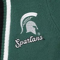 NCAA Michigan State Spartans One More Round Tri-Blend Striped Hooded Cardigan Sweater
