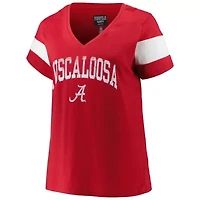 Alabama Crimson Tide NCAA Plus Arched City Sleeve Stripe V-Neck T-Shirt