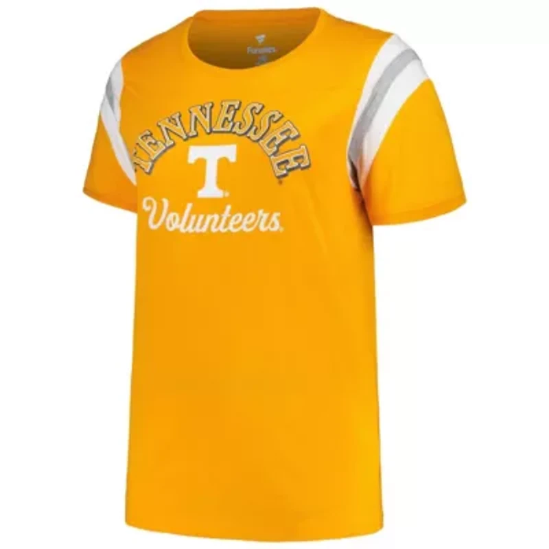 NCAA Tennessee Volunteers Plus Striped Tailgate Scoop Neck T-Shirt