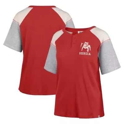 NCAA Georgia Bulldogs Underline Harvey Colorblock Raglan Henley T-Shirt