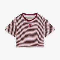 MLB Nike Burgundy/Cream Philadelphia Phillies Cooperstown Collection Striped Cropped T-Shirt