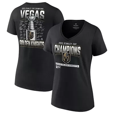 NHL Fanatics Vegas Golden Knights 2023 Stanley Cup s Signature Roster V-Neck T-Shirt