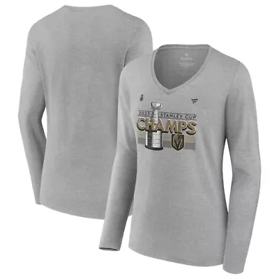 NHL Fanatics Vegas Golden Knights 2023 Stanley Cup s Locker Room Long Sleeve V-Neck T-Shirt