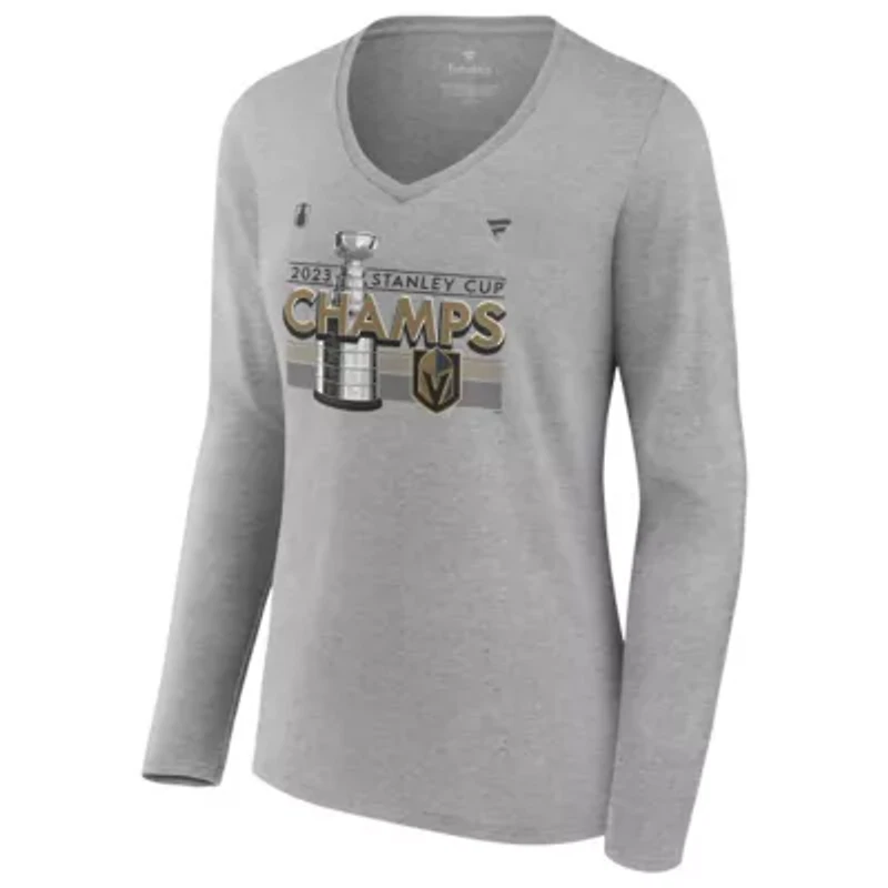 NHL Fanatics Vegas Golden Knights 2023 Stanley Cup s Locker Room Long Sleeve V-Neck T-Shirt