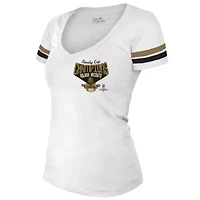 NHL Vegas Golden Knights 2023 Stanley Cup s Striped V-Neck T-Shirt