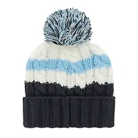 MLB White/Navy Tampa Bay Rays Ashfield Cuffed Knit Hat with Pom