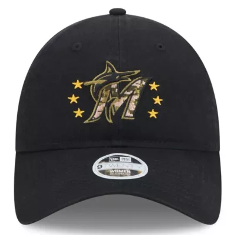 MLB Miami Marlins 2024 Armed Forces Day 9TWENTY Adjustable Hat