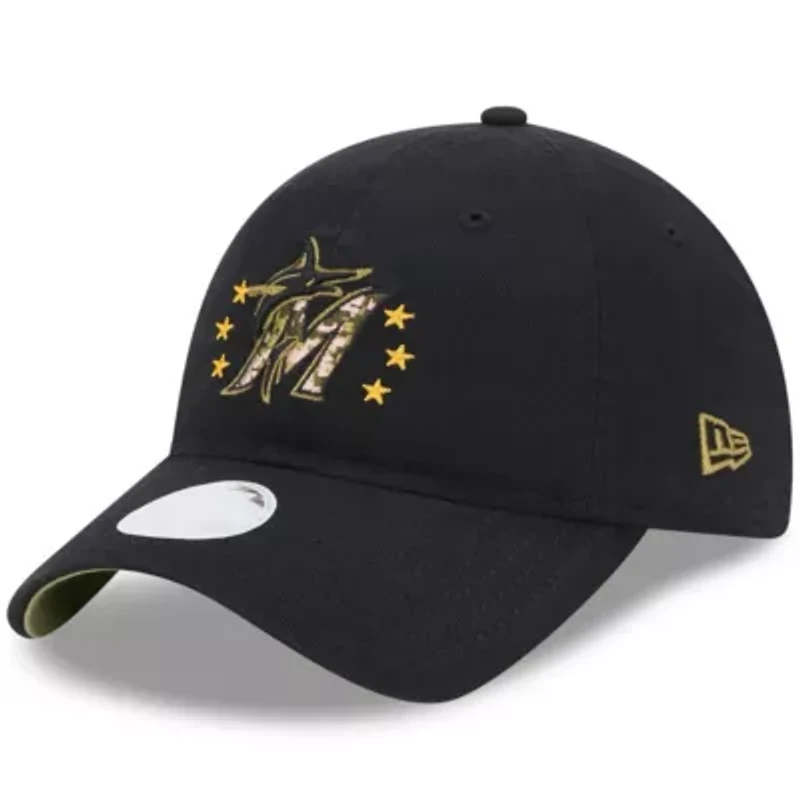MLB Miami Marlins 2024 Armed Forces Day 9TWENTY Adjustable Hat