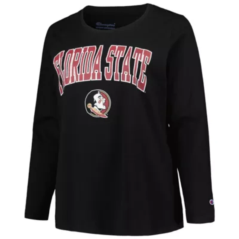 NCAA Florida State Seminoles Plus Arch Over Logo Scoop Neck Long Sleeve T-Shirt