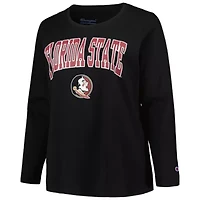 NCAA Florida State Seminoles Plus Arch Over Logo Scoop Neck Long Sleeve T-Shirt