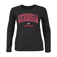 NCAA Georgia Bulldogs Plus Arch Over Logo Scoop Neck Long Sleeve T-Shirt