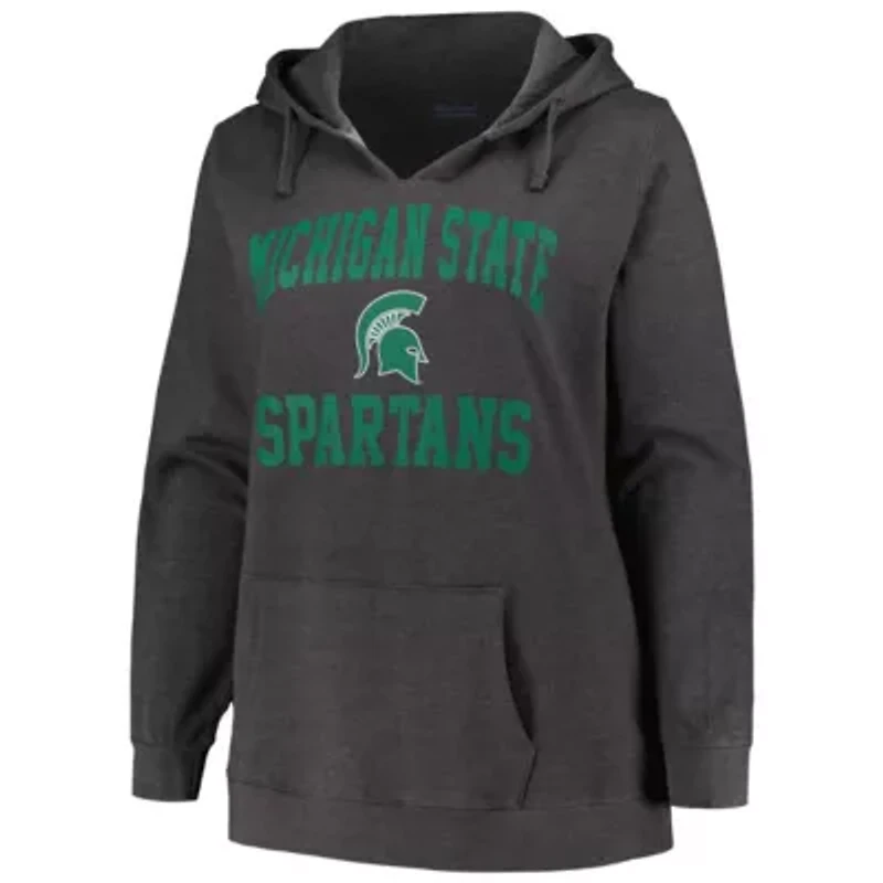 NCAA Michigan State Spartans Plus Heart & Soul Notch Neck Pullover