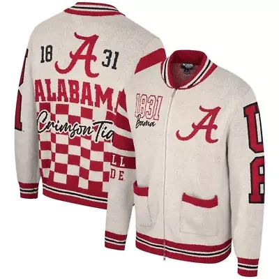 Alabama Crimson Tide NCAA Unisex Wild Collective Full-Zip Jacquard Sweater