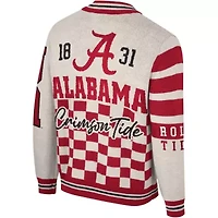 Alabama Crimson Tide NCAA Unisex Wild Collective Full-Zip Jacquard Sweater