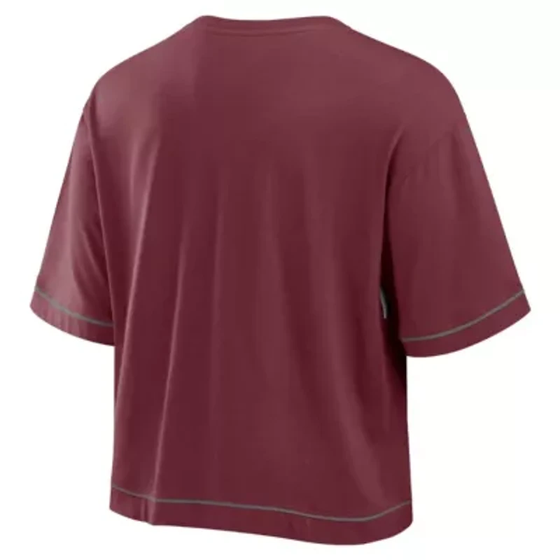 NCAA Fanatics Texas A&M Aggies Home Team Bold Fashion Modest V-Neck Cropped T-Shirt