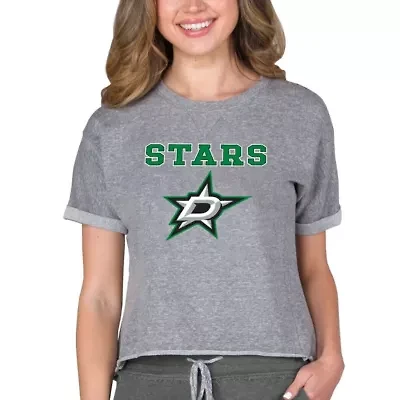 NHL Dallas Stars Tri-Blend Mainstream Terry Short Sleeve Sweatshirt Top