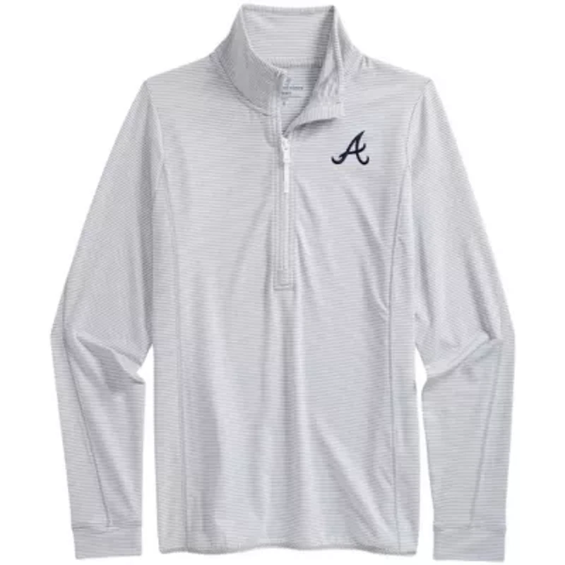 MLB Vineyard Vines Atlanta Braves Microstripe Sankaty Half-Zip Top