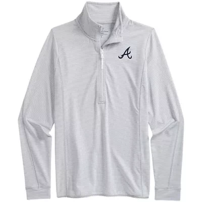 MLB Vineyard Vines Atlanta Braves Microstripe Sankaty Half-Zip Top