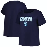 NHL Deep Sea Seattle Kraken Plus Arch Over Logo T-Shirt