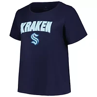 NHL Deep Sea Seattle Kraken Plus Arch Over Logo T-Shirt