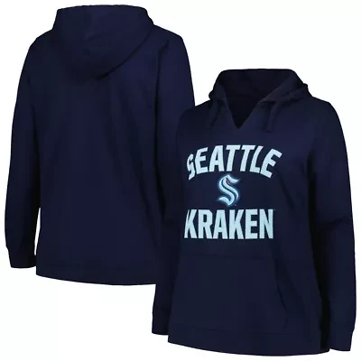 NHL Deep Sea Seattle Kraken Plus Arch Over Logo Pullover Hoodie