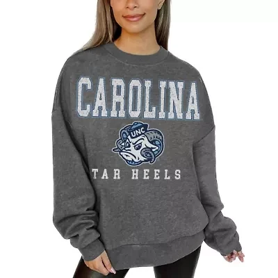 NCAA North Carolina Tar Heels Oversized Distressed Fleece Pullover Sweatshirt