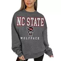 NCAA NC State Wolfpack Oversized Distressed Fleece Pullover Sweatshirt