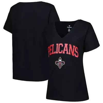 NBA New Orleans Pelicans Plus Arch Over Logo V-Neck T-Shirt