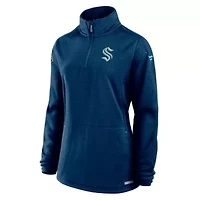 NHL Fanatics Deep Sea Seattle Kraken Authentic Pro Rink Lightweight Quarter-Zip Pullover Sweatshirt