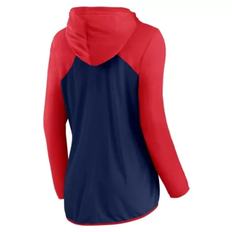 Boston Red Sox MLB Fanatics Navy/Red Script Sleeve Full-Zip Hoodie