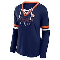 MLB Fanatics Houston Astros Won & Done Raglan Lace-Up Long Sleeve T-Shirt