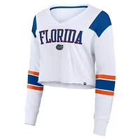 NCAA Fanatics Florida Gators Training Camp Cropped Long Sleeve V-Neck Fashion Top