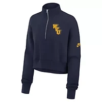 NCAA Nike West Virginia Mountaineers Legacy Elevated Logo Half-Zip Sweatshirt