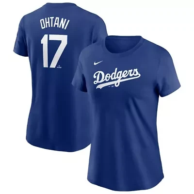 MLB Nike Shohei Ohtani Los Angeles Dodgers Cooperstown Collection Fuse Name & Number T-Shirt
