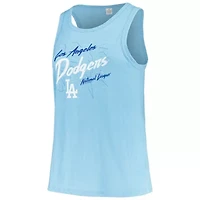 MLB Light Los Angeles Dodgers Plus Curvy High Neck Tri-Blend Tank Top