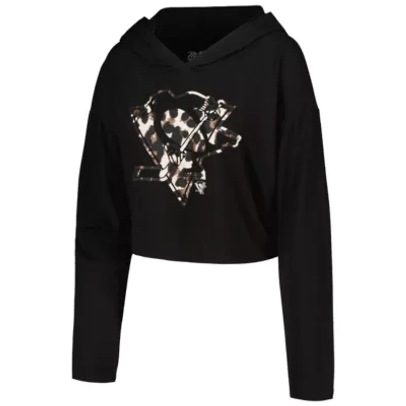 NHL Sidney Crosby Pittsburgh Penguins Print Name & Number Cropped Pullover Hoodie