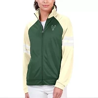 NBA Hunter Milwaukee Bucks Main Player Raglan Rhinestone Full-Zip Track Jacket