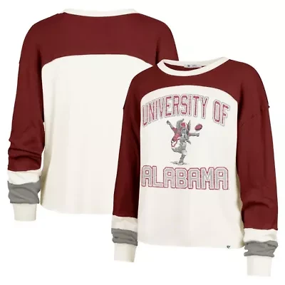 Alabama Crimson Tide NCAA Double Header Curve Raglan Long Sleeve T-Shirt