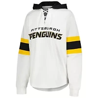 NHL Pittsburgh Penguins Goal Zone Long Sleeve Lace-Up Hoodie T-Shirt