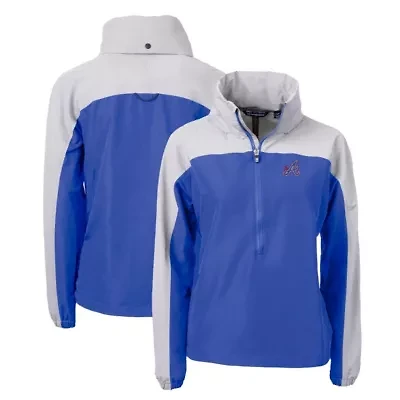 MLB Blue/Gray Atlanta Braves City Connect Charter Eco Recycled Half-Zip Anorak Jacket