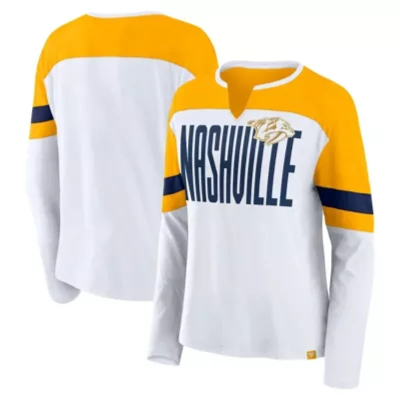 NHL Fanatics Nashville Predators Frozen Long Sleeve Notch Neck T-Shirt