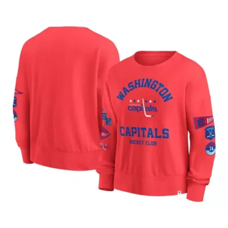 NHL Fanatics Washington Capitals Oversized Vintage Go Team Pullover Sweatshirt