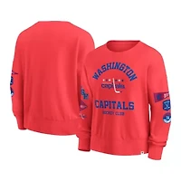 NHL Fanatics Washington Capitals Oversized Vintage Go Team Pullover Sweatshirt