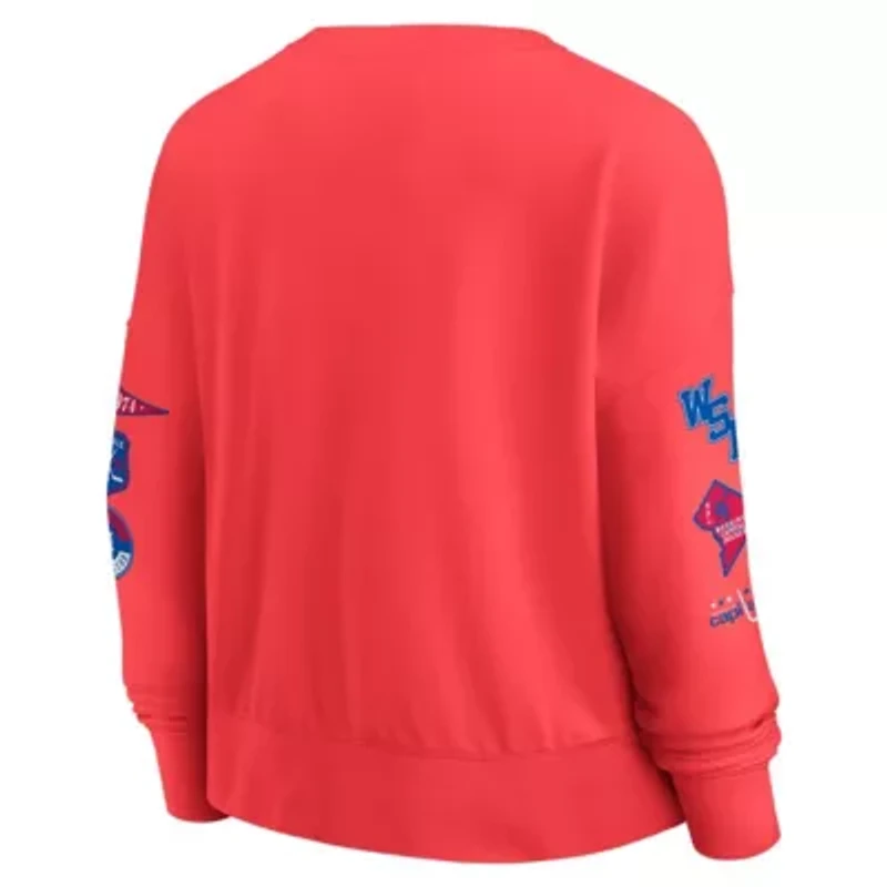 NHL Fanatics Washington Capitals Oversized Vintage Go Team Pullover Sweatshirt